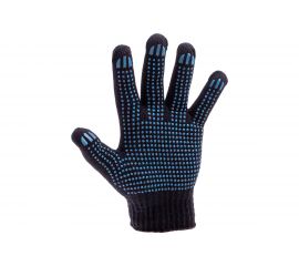 Хлопчатобумажные перчатки DolleX, с ПВХ, 4 нитки, упаковка 200 пар, черные, 200PVX-4B 