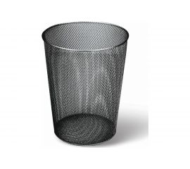 Металлическая корзина для бумаг BRAUBERG Germanium большая, 9 литров, черная 231958 