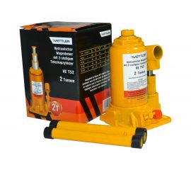 Гидравлический домкрат VETTLER 2т бутылочный двуштоковый 150x360 VETS2 