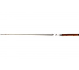 Плоский шампур с цельной деревянной рукояткой PALISAD Camping 750х12х2.5 мм, нержавеющая сталь 69675 