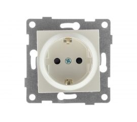 Механизм розетки GUSI ELECTRIC 1-ой с заземлением, с защитными шторками, СУ, 16А, 250В, жемчуг С11Р4-028 
