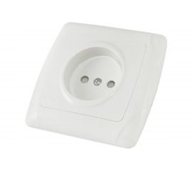 Розетка с защитными шторками, белая 2П 10А 250В TDM Онега SQ1805-0010 