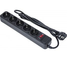 Сетевой фильтр ExeGate SP-5-10B 5 евро с заземлением, 10м, выключатель с подсветкой, черный 279181 