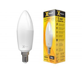 Светодиодная лампочка X-Flash XF-E14-C37-9W-3000K-230V арт.48199 