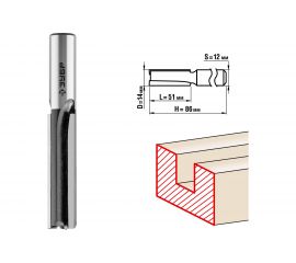 Фреза пазовая прямая для ламината ПРОФЕССИОНАЛ (14х51х86 мм; хвостовик 12 мм) Зубр 28780-14-51-12 