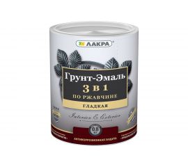 Грунт-эмаль 3 в 1 Лакра красно-коричневый, 0.8 кг Лк-00002805 