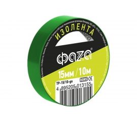 ПВХ-изолента ФАZА 15 мм х 10 м, зеленая 5013155 