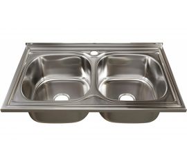 Мойка mixline 50х80х18 см, 0.6, 2 чаши, выпуск 3 1/2, с сифоном 530528 