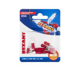 Вилочный изолированный наконечник REXANT d 3,2 мм 0.5-1.5 мм2, НВи 1.5-3 красный 10 шт 06-0402-A 