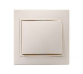 Проходной одноклавишный выключатель IEK КВАРТА 10А кремовый EVK12-K33-10-DM 