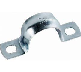 Оцинкованная скоба с двумя отверстиями Экопласт для трубы D25 мм, 5 шт. 43625-5 