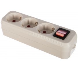 Колодка Lezard LILA, с заземлением, 3 входа, с выключателем, 720-0300-302 