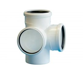 Крестовина ПОЛИТЭК двухплоскостная, для бесшумной канализации из ПП диаметр, 110х110х110/87.5 град. 120001102 