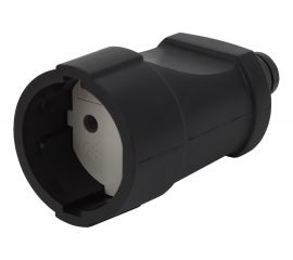 Кабельная розетка ЭРА Rx3-B Rx3 б/з прямая ПВХ 10A черная Б0039684 