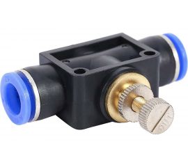 Фитинг цанговый с краником прямой 6 мм - 6 мм Pegas pneumatic 6008 