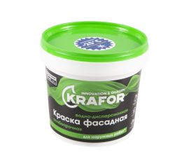 Фасадная особопрочная краска Krafor в/д 1.5 кг 6 42163 