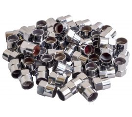 Колпачки на шинный вентиль AIRLINE шестигранные, пластик, цвет хром, 60 шт. AVC-60-03 