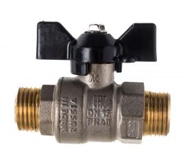 Шаровой кран LD Pride латунный, наружная/наружная резьба, ручка-бабочка, 1/2" 47.15.Н-Н.Б 