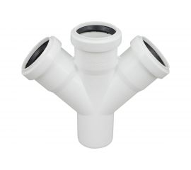 Одноплоскостная крестовина для бесшумной канализации ПОЛИТЭК из ПП диаметр 50х50х50/45 градусов 130135545 