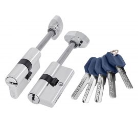 Цилиндровый механизм со штоком PUNTO Z407/90 mm 55+10+25 CP хром 5 кл. 37815 