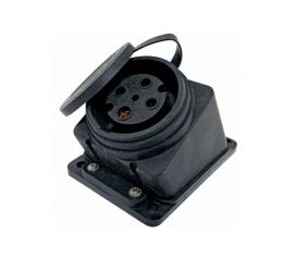 Наклонная настенная розетка TDM с заглушкой каучук 3Р РЕ 32А 380В IP44 SQ0612-0009 