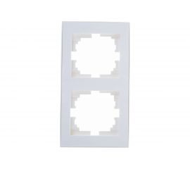 Двойная вертикальная рамка LEZARD RAIN б/ вст белая 703-0202-152 