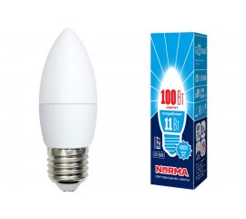 Светодиодная лампа Volpe LED-C37-11W/NW/E27/FR/NR. Форма свеча, матовая. UL-00003814 