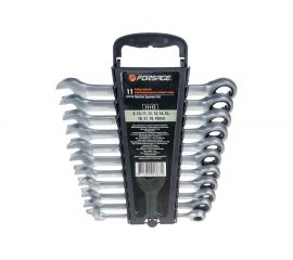 Набор комбинированных ключей Forsage трещоточные, 11 пр, в пластиковом держателе F-51112 