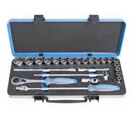 Набор торцевых двенадцатигранных головок Unior 1/2" 24 предмета в металлическом кейсе 10-32 мм 3838909119410 