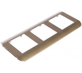 Горизонтальная рамка LUXAR Deco на 3 поста шампань рифленая 4606400620754 