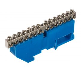 Шина ЭРА NO222881 N Ноль на DIN-изол ШНИ-6х9-14, никелированная, Д-Синий 10 Б0044137 