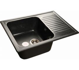 Мойка GRANFEST STANDART GF-S-645L мрамор, чаша с крылом, 645х498 мм, черный S-645 L чер 