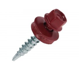 Кровельные саморезы ВИРТУОЗ 5,5х25 мм, RAL 3005, красное вино, 200 шт. 600-23872 