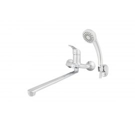 Смеситель для ванны Mix&Fix Зетта одноручный, с аксессуарами, с L-изливом, 350 мм, картридж 40 мм тов-114487 