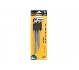 Набор шестигранных ключей NIKONA с шаровым окончанием, 9шт, 1.5-10мм 04-909 