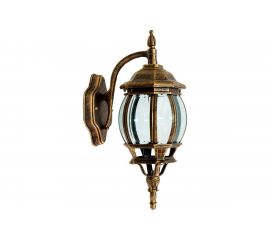 Садово-парковый светильник, восьмигранный на стену вниз 100W E27 230V, черное золото Feron 8102 11245 