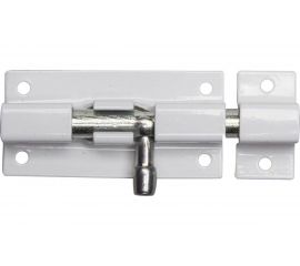 Накладная задвижка для окон и мебели Россия ШП-60 БЦ белый/цинк 60 мм 37751-60 