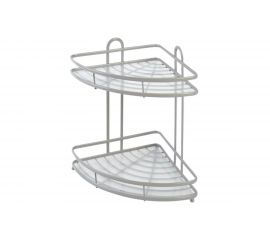 Полка SWENSA TERMO угловая 27х27х34.5 см, 2 яруса, серый, металл/пластик SWR-1003-02-GRY 