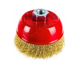 Щетка-крацовка чашечная (100 мм, латунированная проволока) для УШМ GROSSMEISTER 021038002 