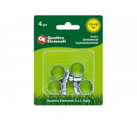 Обжимной хомут QUATTRO ELEMENTI 13-19 мм оцинкованный, 4 шт 771-992 