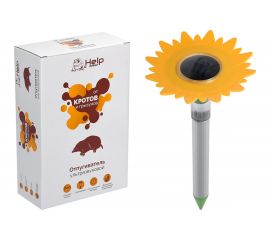 Ультразвуковой отпугиватель кротов с фонариком HELP солнечная батарея, 17x38см 80411 