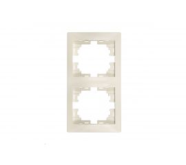 Рамка Lezard MIRA 2-ая вертикальная б вст крем 701-0300-152 