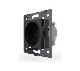 Электрическая розетка LIVOLO с заземлением защитными шторками 16A, цвет черный механизм VL-C7-C1EU-12 