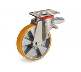 Колесо с вращающейся опорой, пластиной крепления и задним тормозом (200 мм; 750 кг) Tellure rota 656606 