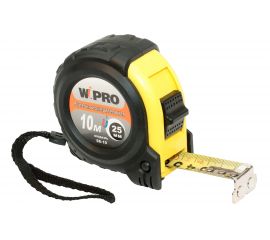 Рулетка WIPRO 10 м*25 мм, АБС-пластик + магнитный упор + резина, толщина 0.115 мм 06-10 