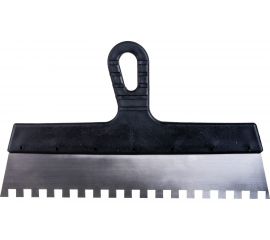 Фасадный зубчатый шпатель (350 мм, нержавеющая сталь, 10 мм) Biber 35239 тов-169790 