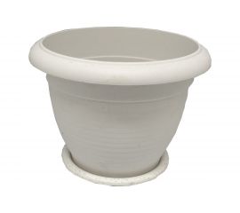 Кашпо с поддоном Осколпласт 460 мм, мраморное 460-08 