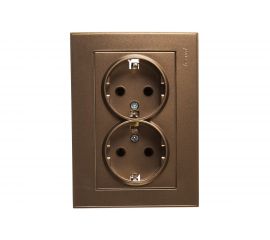 Двойная розетка LEZARD RAIN с/ з керам. цв. бронза матовый 703-3131-127 