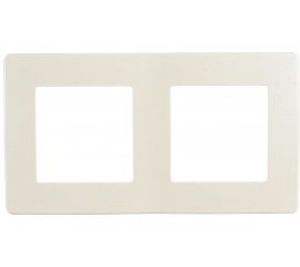 Рамка для розеток и выключателей ЭРА Серия 12 на 2 поста, Сатин, слоновая кость Б0052510 