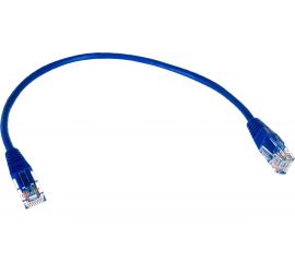 Патч-корд TWT RJ45-RJ45, 4 пары, UTP, категория 5е, 0.3 м, синий, 45-45-0.3-BL 